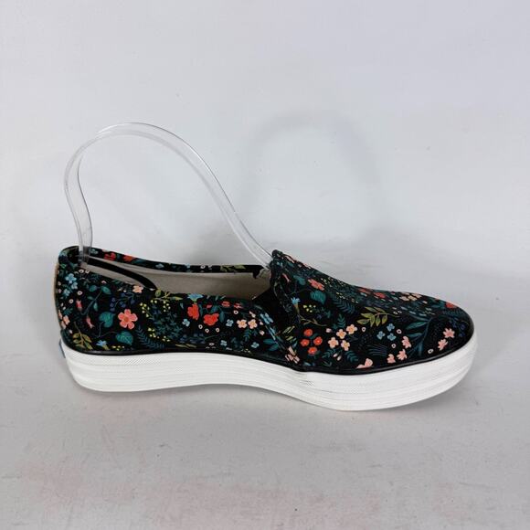 Keds x Rifle Paper Co. Triple Decker Wildwood Floral Sneaker Women's 7.5 Black - Picture 3 of 10